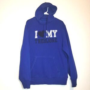 Sport-Tek I Love My Theodore Blue Hoodie Sweatshirt Large